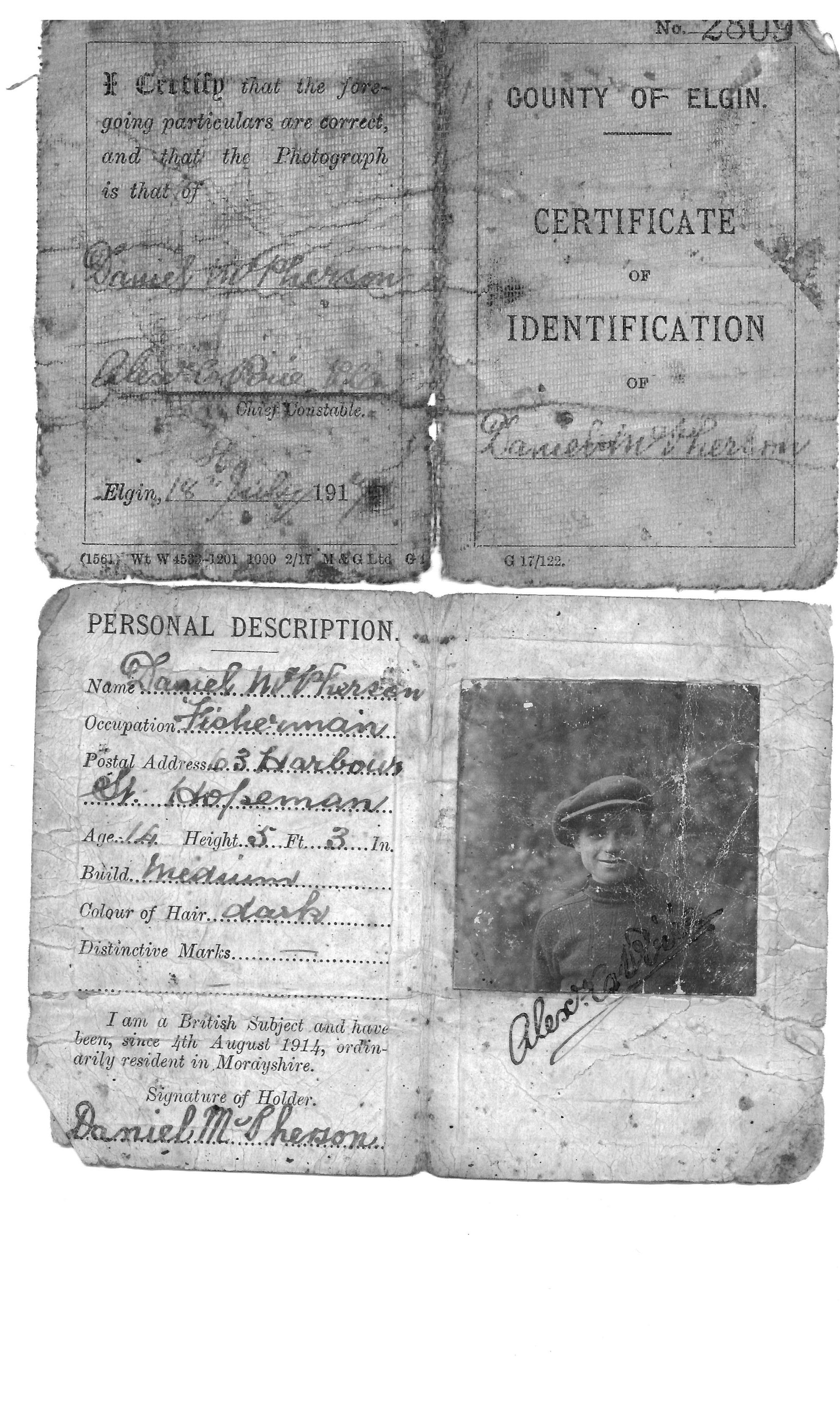 1916-Daniel McP ID aged 14. Died of flu aged 18 (1918)